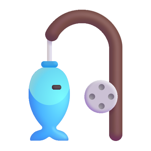 How emoji fishing pole displayed on Microsoft 3D fluent