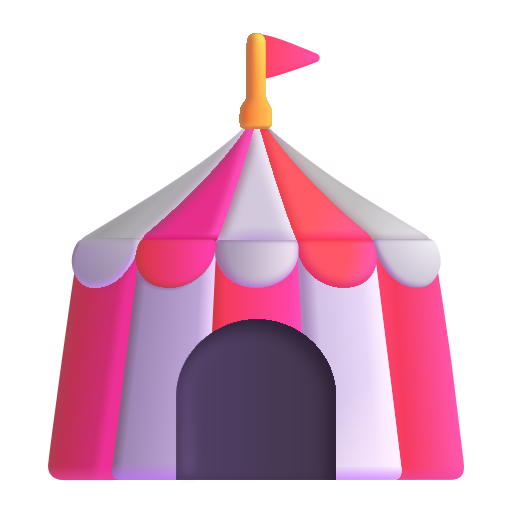 How emoji circus tent displayed on Microsoft 3D fluent