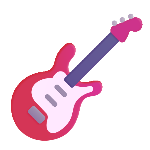 How emoji guitar displayed on Microsoft 3D fluent