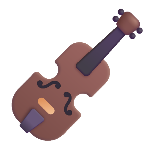 How emoji violin displayed on Microsoft 3D fluent