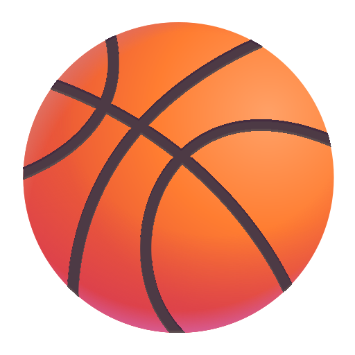 How emoji basketball displayed on Microsoft 3D fluent