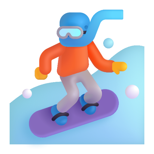 How emoji snowboarder displayed on Microsoft 3D fluent