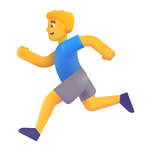 How emoji man running displayed on Microsoft 3D fluent