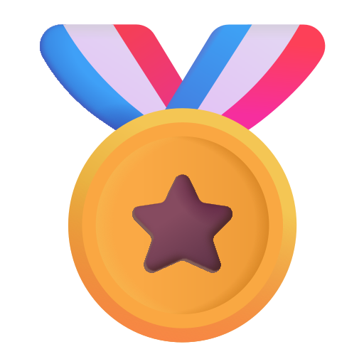 How emoji sports medal displayed on Microsoft 3D fluent