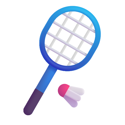 How emoji badminton displayed on Microsoft 3D fluent