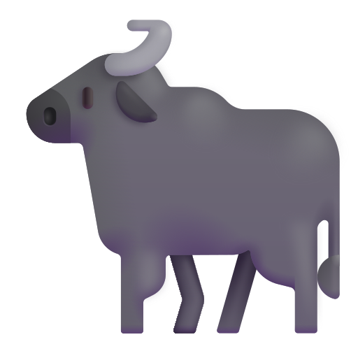 How emoji water buffalo displayed on Microsoft 3D fluent