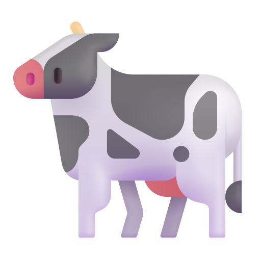 How emoji cow displayed on Microsoft 3D fluent