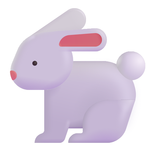 How emoji rabbit displayed on Microsoft 3D fluent