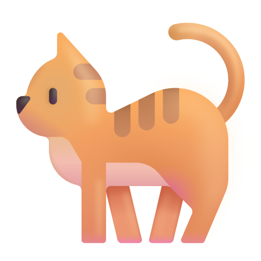 How emoji cat displayed on Microsoft 3D fluent