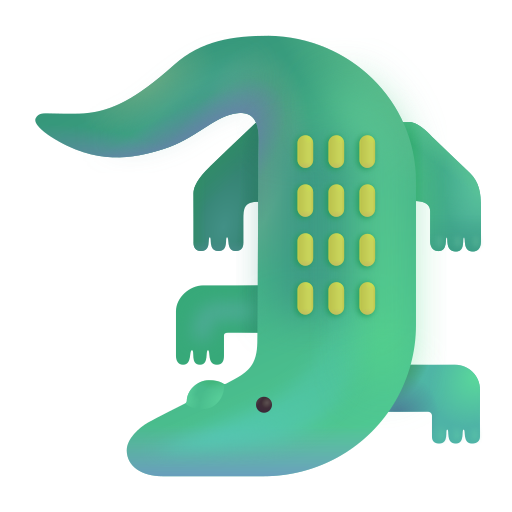 How emoji crocodile displayed on Microsoft 3D fluent