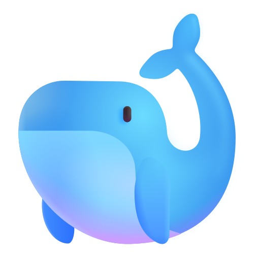 How emoji whale displayed on Microsoft 3D fluent