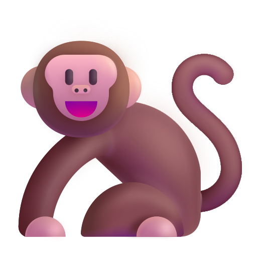 How emoji monkey displayed on Microsoft 3D fluent