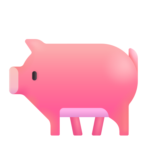 How emoji pig displayed on Microsoft 3D fluent