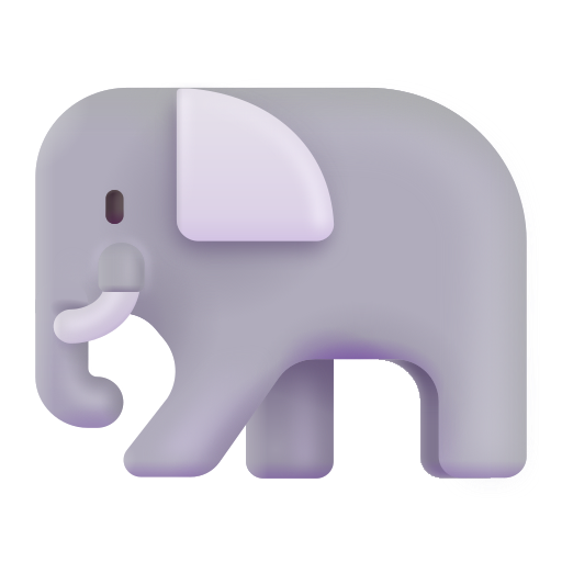 How emoji elephant displayed on Microsoft 3D fluent