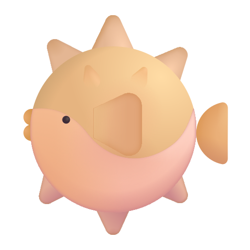 How emoji blowfish displayed on Microsoft 3D fluent