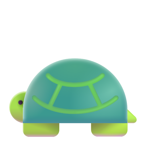 How emoji turtle displayed on Microsoft 3D fluent