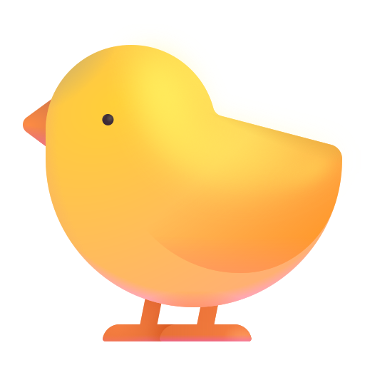 How emoji baby chick displayed on Microsoft 3D fluent