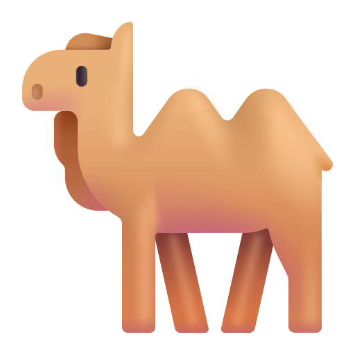 How emoji two-hump camel displayed on Microsoft 3D fluent