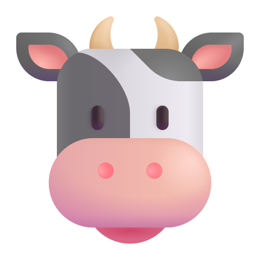 How emoji cow face displayed on Microsoft 3D fluent