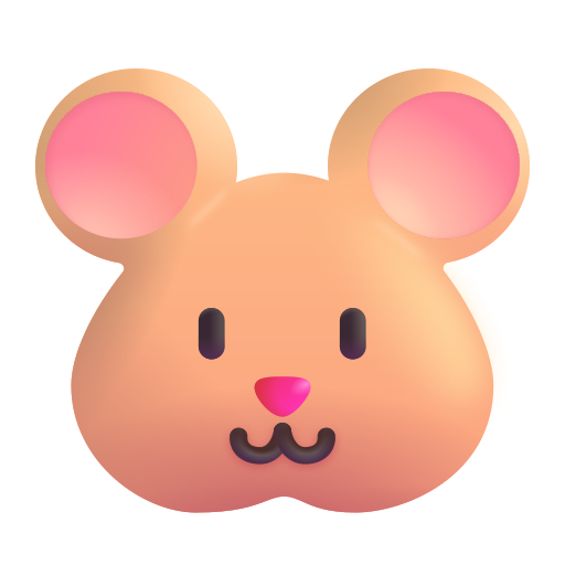 How emoji hamster displayed on Microsoft 3D fluent