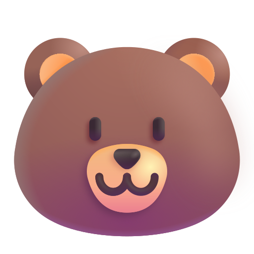 How emoji bear displayed on Microsoft 3D fluent