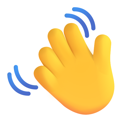 How emoji waving hand displayed on Microsoft 3D fluent