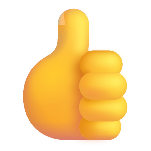 How emoji thumbs up displayed on Microsoft 3D fluent