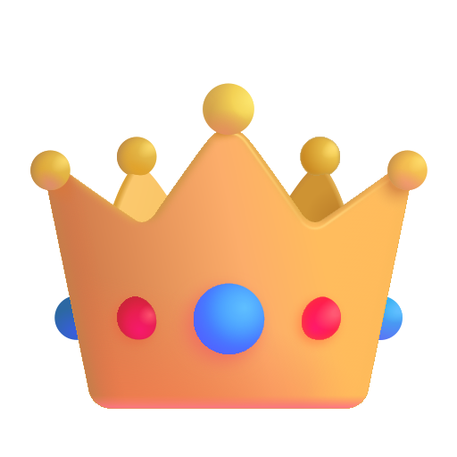 How emoji crown displayed on Microsoft 3D fluent