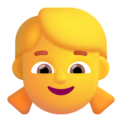 How emoji girl displayed on Microsoft 3D fluent