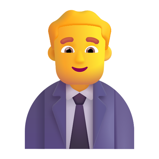 How emoji man office worker displayed on Microsoft 3D fluent