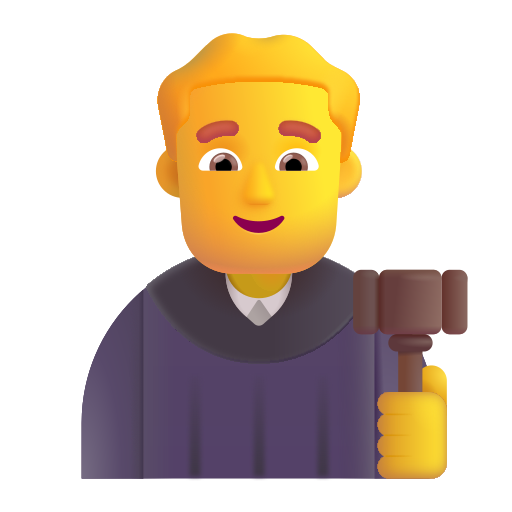 How emoji man judge displayed on Microsoft 3D fluent