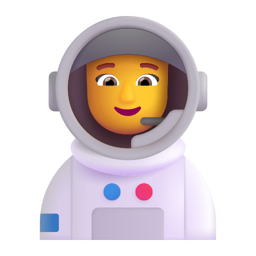 How emoji woman astronaut displayed on Microsoft 3D fluent