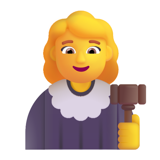 How emoji woman judge displayed on Microsoft 3D fluent