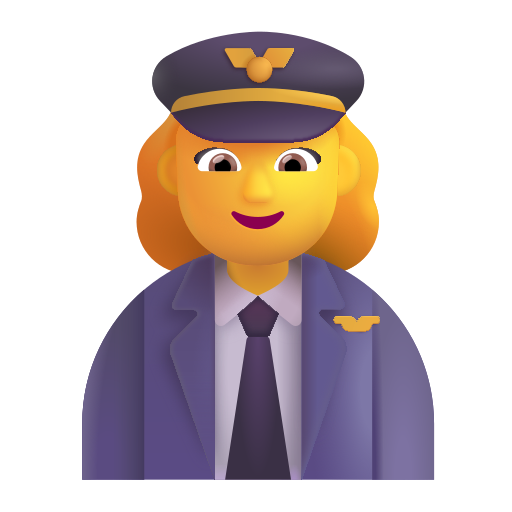 How emoji woman pilot displayed on Microsoft 3D fluent