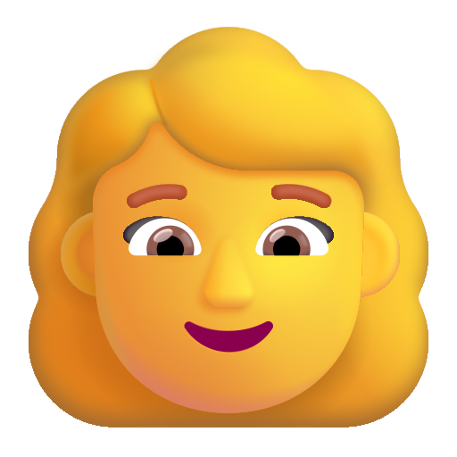 How emoji woman displayed on Microsoft 3D fluent