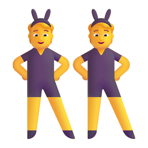 How emoji people with bunny ears displayed on Microsoft 3D fluent