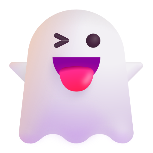 How emoji ghost displayed on Microsoft 3D fluent