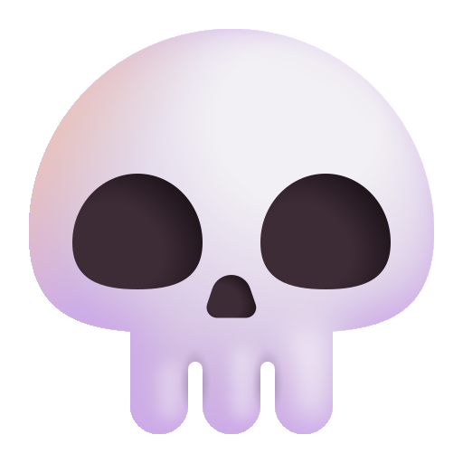 How emoji skull displayed on Microsoft 3D fluent