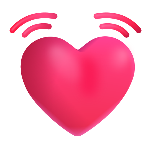 How emoji beating heart displayed on Microsoft 3D fluent