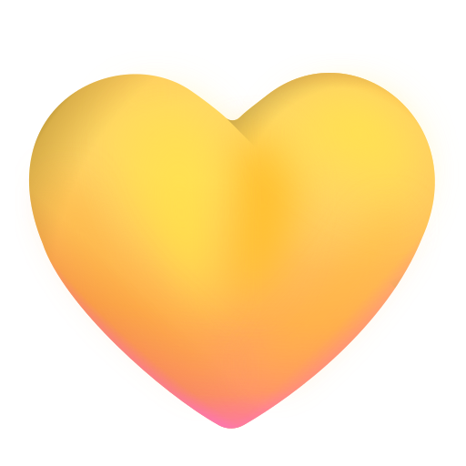 How emoji yellow heart displayed on Microsoft 3D fluent