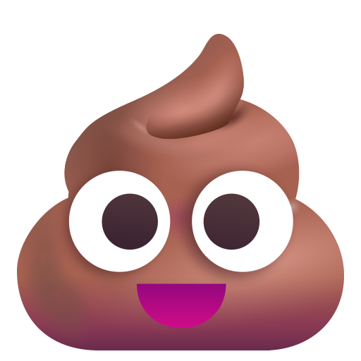 How emoji pile of poo displayed on Microsoft 3D fluent