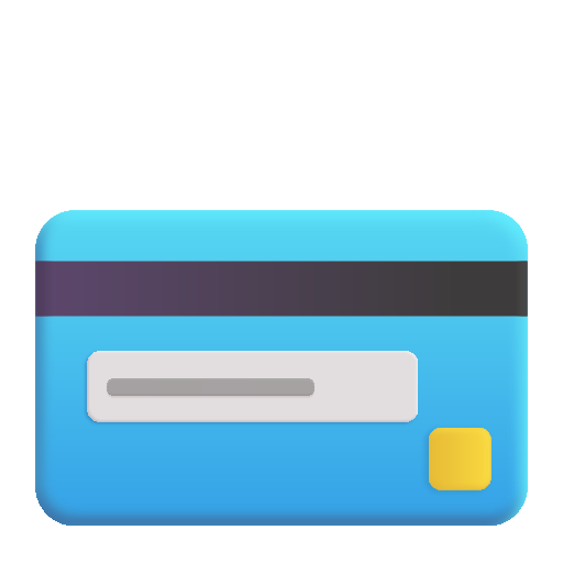 How emoji credit card displayed on Microsoft 3D fluent