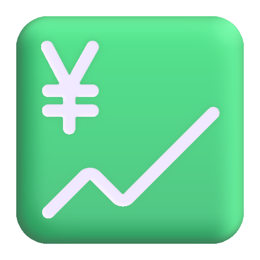 How emoji chart increasing with yen displayed on Microsoft 3D fluent