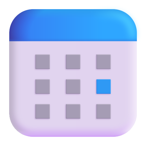 How emoji calendar displayed on Microsoft 3D fluent