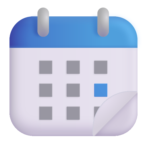 How emoji tear-off calendar displayed on Microsoft 3D fluent