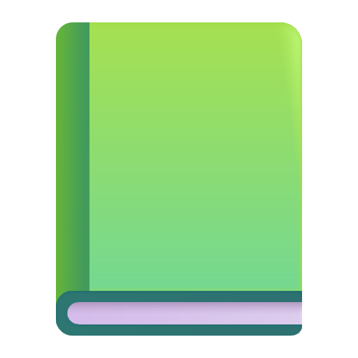 How emoji green book displayed on Microsoft 3D fluent