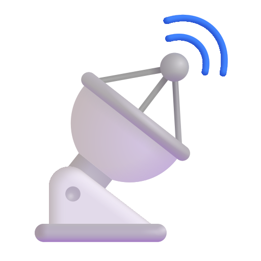 How emoji satellite antenna displayed on Microsoft 3D fluent