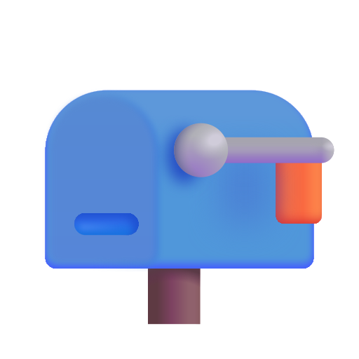 How emoji closed mailbox with lowered flag displayed on Microsoft 3D fluent