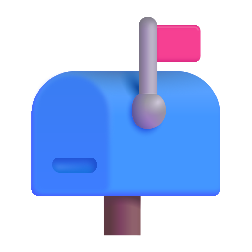 How emoji closed mailbox with raised flag displayed on Microsoft 3D fluent