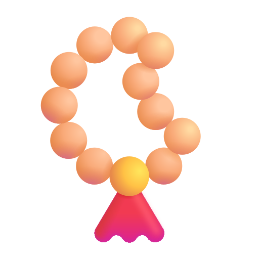 How emoji prayer beads displayed on Microsoft 3D fluent